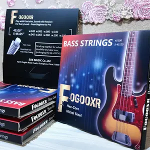 Set of 4/5 Electric Bass Guitar Strings, Size 45100, in a Numbered Package, Featuring Hex-Core Construction And Nickel Steel Wire with a Thin Coating for Enhanced Stability And a Bright, Clear Sound