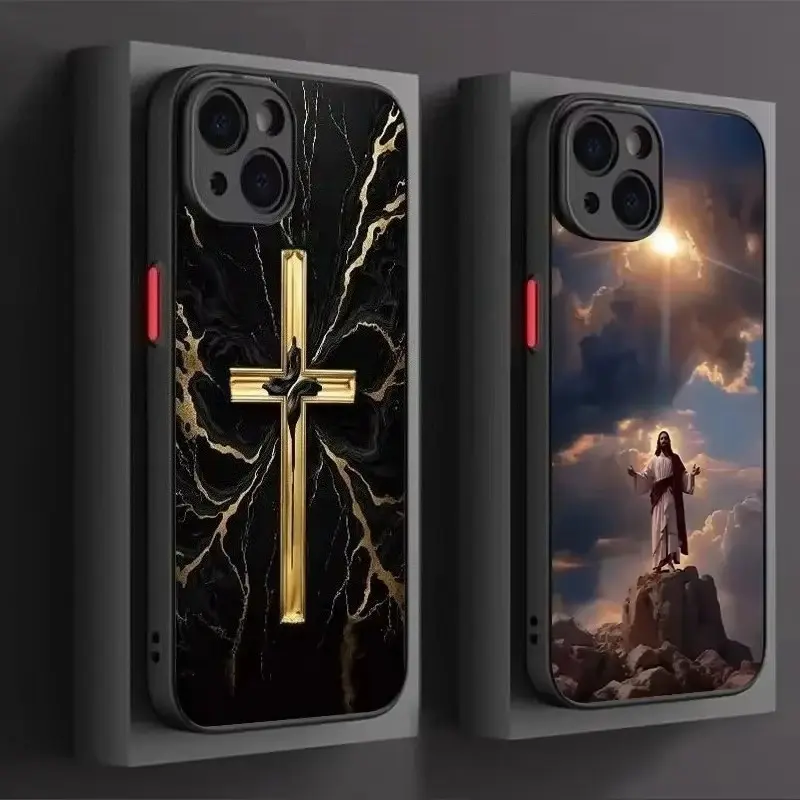 Christian Jesus Cross Bible Phone Cases For iPhone 17 Promax Pro Air 16 Plus 15 14 13 12 11 Funda Shockproof Protective Cover Protection