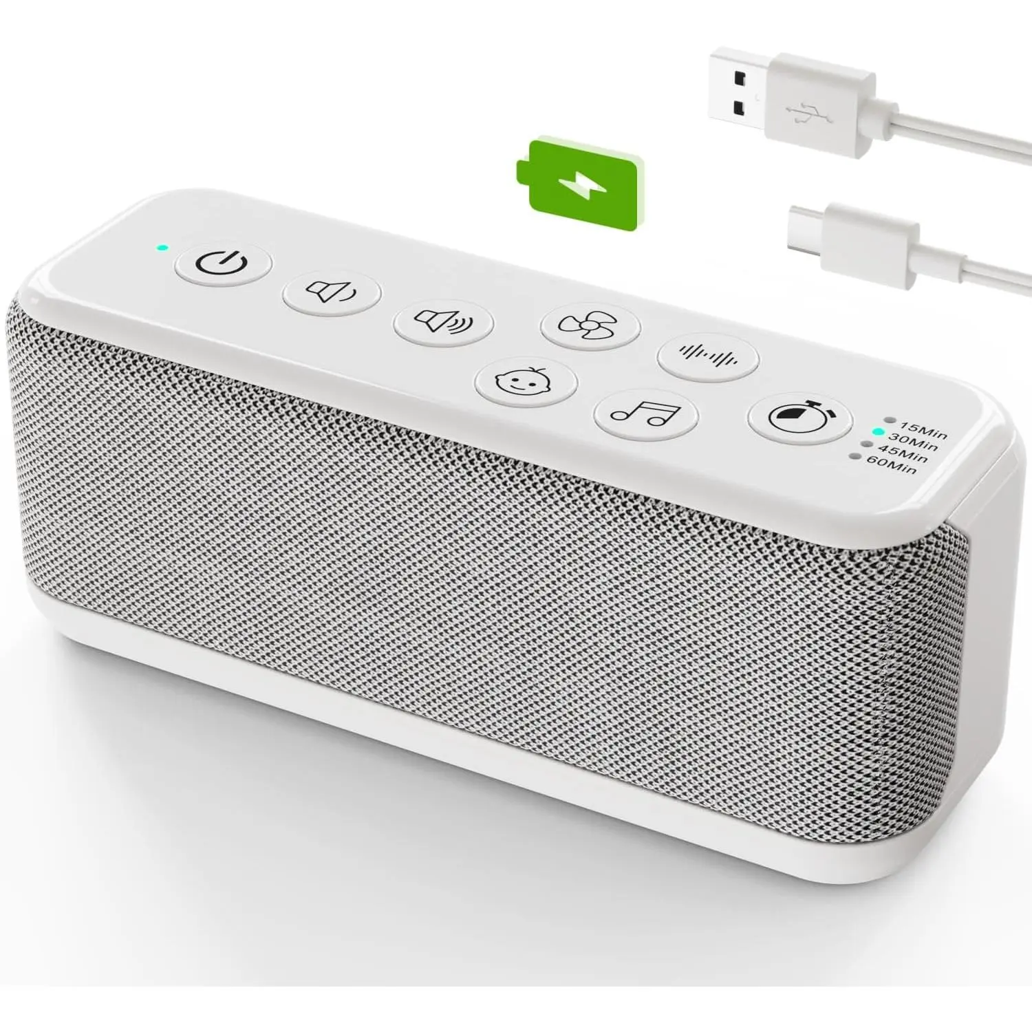 Sound Machine for Adults, USB Rechargeable White Noise Machine for Office Privacy & Noise Canceling, 42 Soothing Sound with Lullabies & Fan Sounds, Auto-Off Timer & 8-Level Volume Control