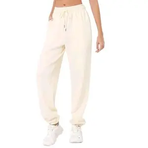 Auden XXL Fleece Jogger Cream - Comfortable & Stylish Sweatpants for Women with Drawstring Waist and Pockets