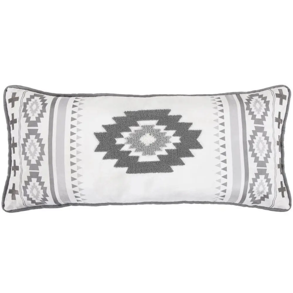 Free Spirit Crewel Embroidered Lumbar Pillow