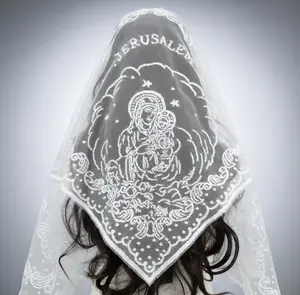 Chapel Veil with Blessed Mother Tradition Mantilla Veil