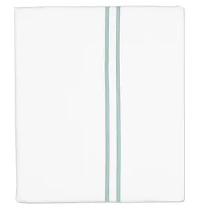 Porcelain Green Lines Embroidered Flat Sheet