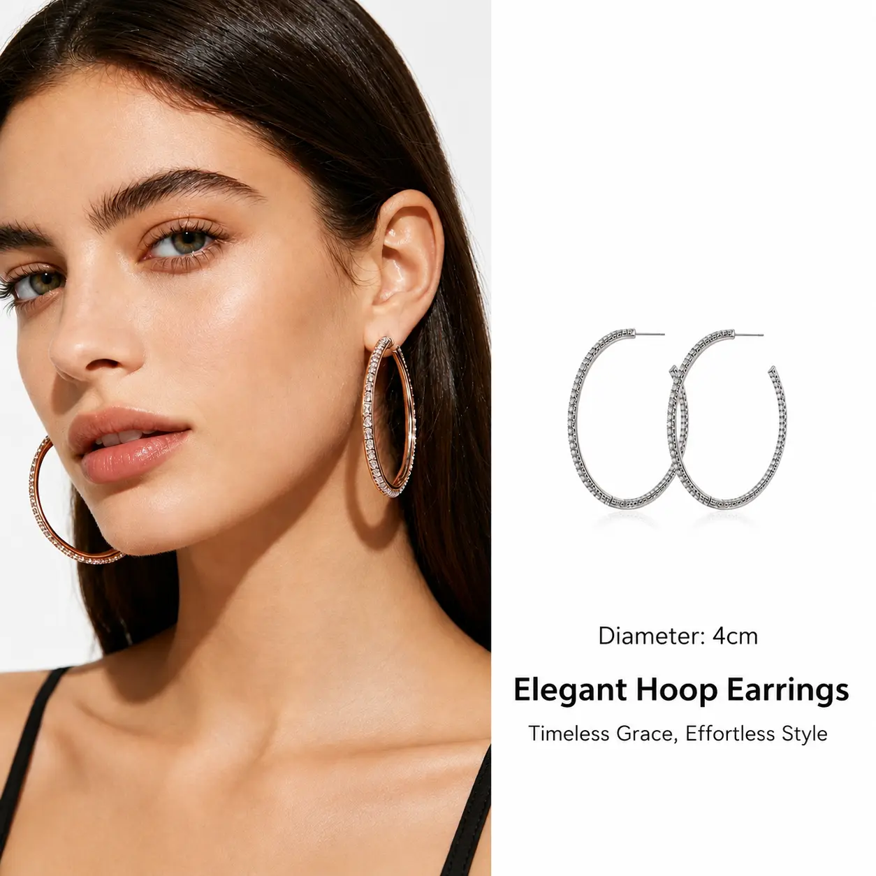 Cube Zircon Stud Earrings for Sensitive Ears Women