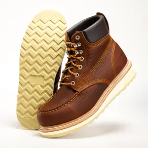 ACM613 Hammer Moc Toe Work Boot Full Grain Leather Oil and Water Resistant