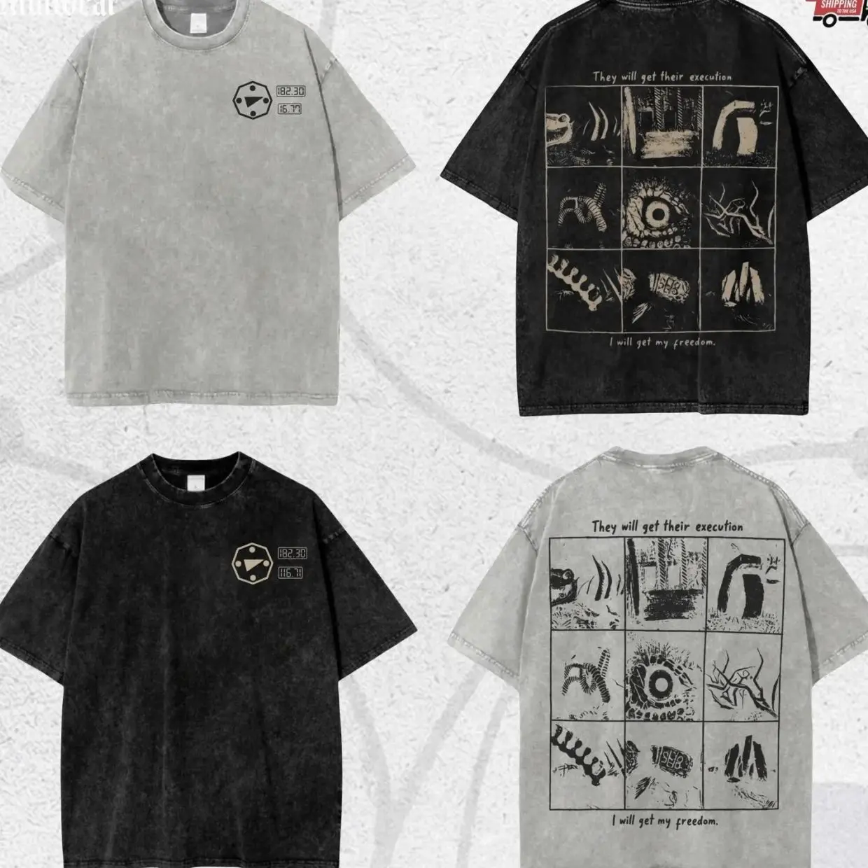 Vintage Washed Fan Gift Streetwear, Iron Lung Shirt, Dark Aesthetic Manga Shirt, Heavyweight Streetwear Boxy Fit, Cyber Y2K X6C
