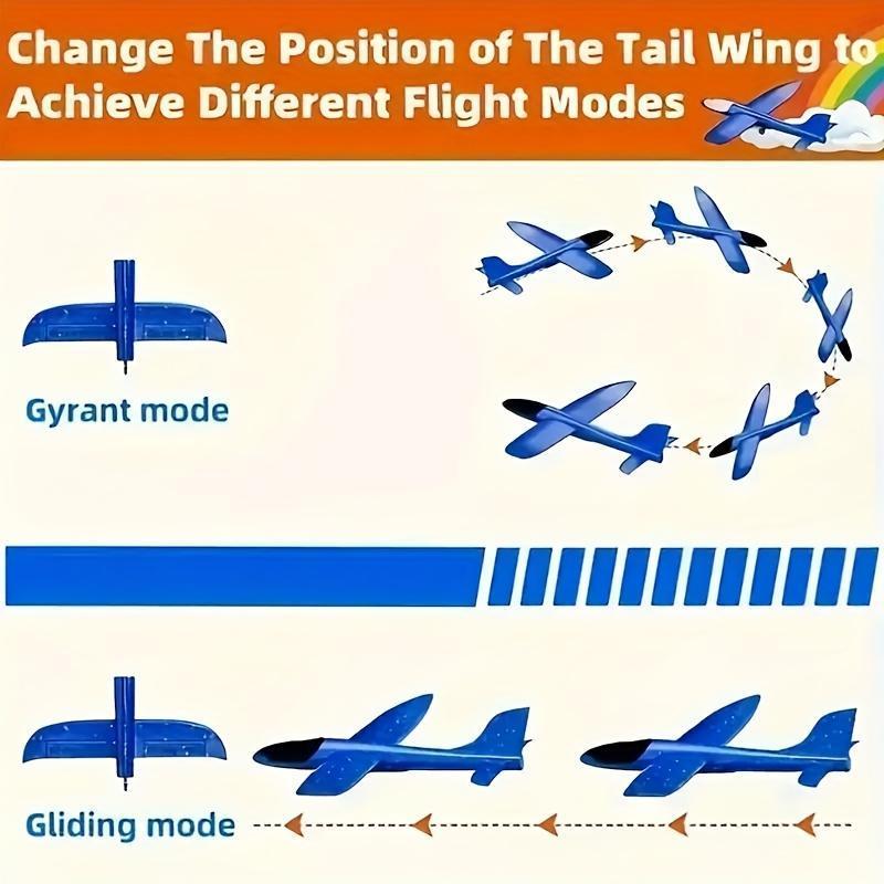 Colorful Durable Foam Airplane Launcher Toy, 1 Set Outdoor Fun Handheld Hand-Throwing Airplane Toy, Outdoor Sports Toy for Kids, Birthday Gift for Boys & Girls