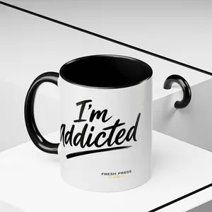 "Im Addicted" Coffee Mug – Funny Emoji Espresso Cup (11/15oz)