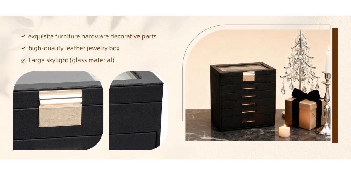 BOOVO (Pearl Gray) 6-Layer Jewelry Box for Women - Large Jewelry Organizer with Glass Lid & Mirror, PU Leather Jewelry Storage Box, Velvet-Lined Holder for Necklaces, Rings & Earrings, Birthday Gift for Mom, Wife & Girlfriend BOOVO (Pearl Gray) 6-Layer Jewelry Box for Women - Large Jewelry Organizer with Glass Lid & Mirror, PU Leather Jewelry Storage Box, Velvet-Lined Holder for Necklaces, Rings & Earrings, Birthday Gift for Mom, Wife & Girlfriend