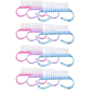 12 Pack Durable Plastic Nail Brushes, Soft yet Firm Bristles Fingernail Scrub Brush for Gentle Exfoliation, Manicure Pedicure Brushes for Salon-Quality Cleaning at Home - Easy to Clean & Quick Dry (Assorted)
