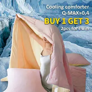 【Summerwins】DOWNCOOL Cooling Comforter for Hot Sleepers – Q-MAX>0.4, Instant Cooling 6°C Down, Lightweight Summer Cooling Blanket with Light Gravity Feel, Pet Hair Resistant & Anti-Snag