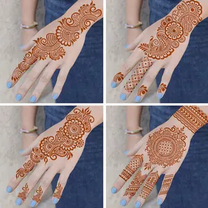 Mehendi Tattoo Stencils Kit,  Mehendi Stencils for Hands Forearm Glitter Airbrush DIY Tattooing Template,9 Sheet Temporary Tattoo Stickers for Women