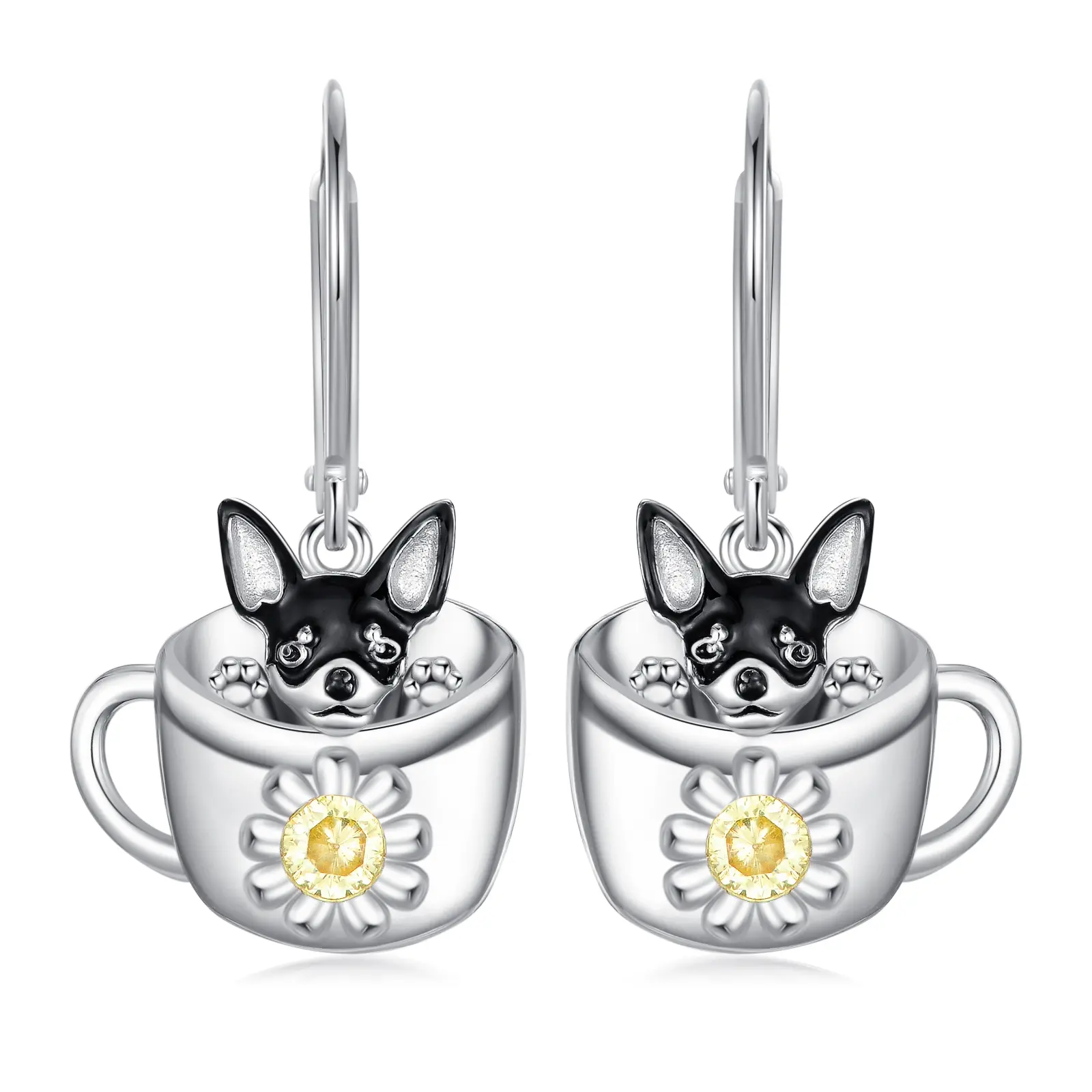 Chihuahua Earrings S925 Sterling Silver Chihuahua Dog Earrings for Women Dog Animal Jewelry Gift for Dog Lover