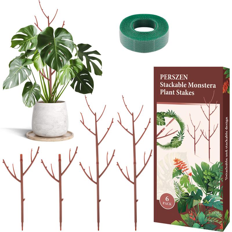 6 Pack of Stackable Monstera Plant Support - Garden Stakes for Indoor and Outdoor Plants, Great for Climbing, Potted Pothos and Philodendron