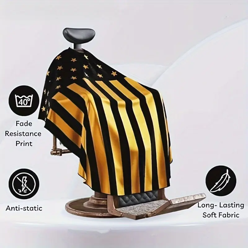 Striped Barber Apron - Professional Adjustable Salon Haircut Cape for Haircuts, Coloring & Beard Trimming Hair Cutting Cape(Elastic Neckline, High-Quality Fabric) Hair Styling Tools Hair Cutting Accessories Barber Supplies