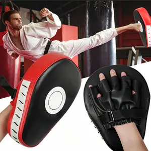 Curved Punching Mitts, Shock Absorbing Boxing Hand Target, PU Leather Focus Pads, Wear Resistant Training Pads for Taekwondo, Kickboxing, Muay Thai, MMA Martial Arts Sparring Workout,mitts boxing