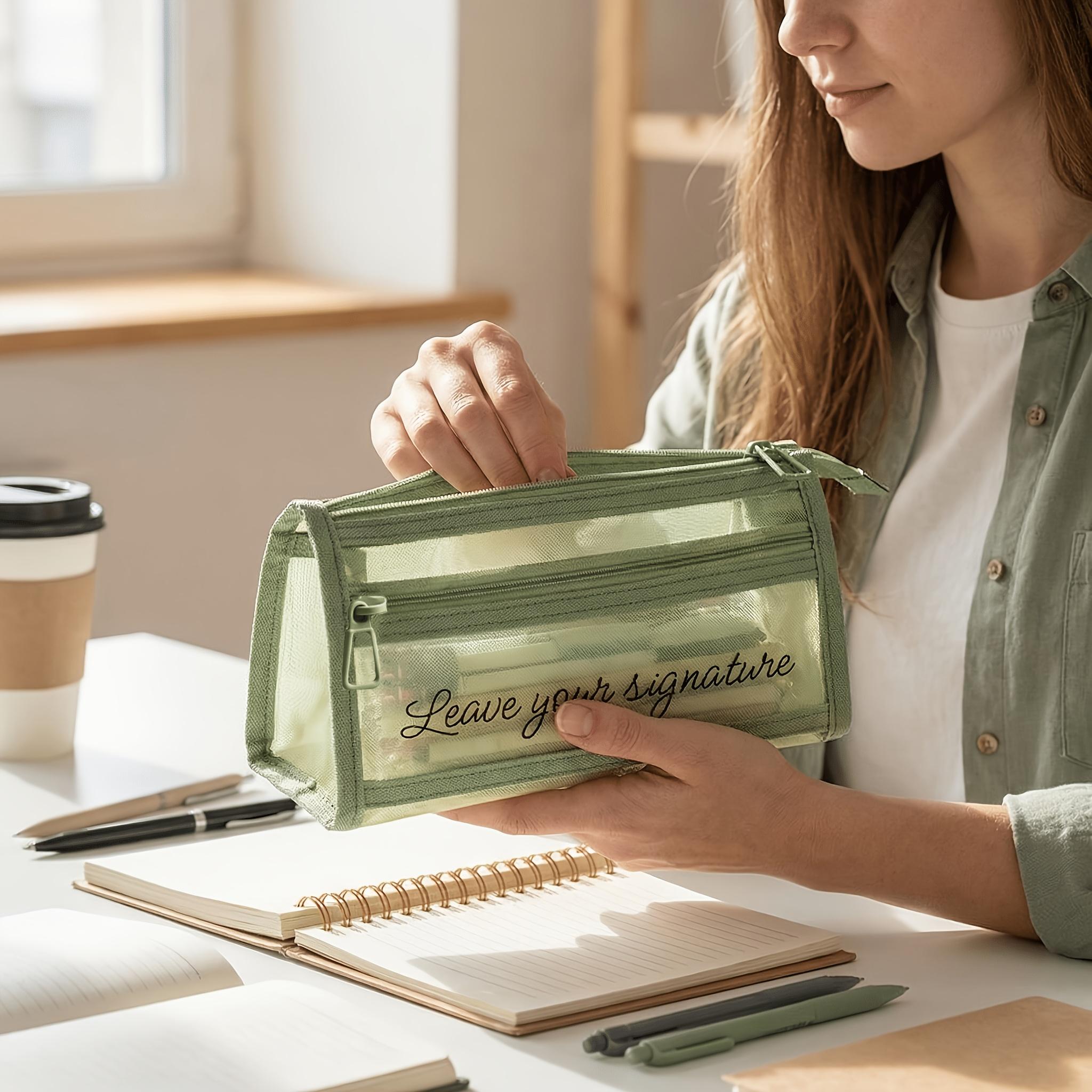 Customizable Transparent Pencil Case with Name, Random Styles, Essential for Exams/student Stationery,