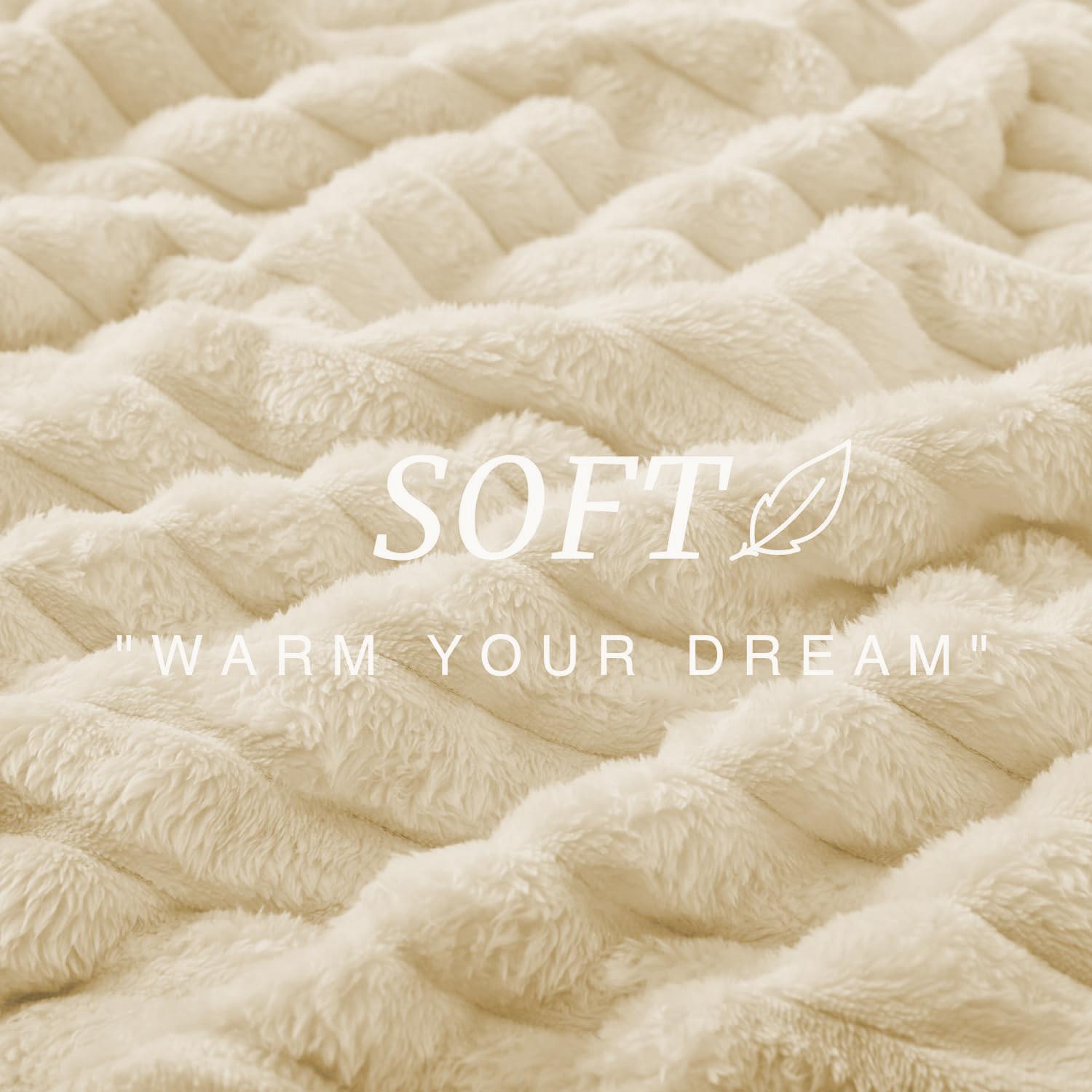 Fleece Throw Blanket for Couch Sofa or Bed Super Soft Throw Blanket Premium Silky Flannel Fleece 3D Ribbed Jacquard Lightweight Bed Blanket All Season Use,back to school,back to school shopping,home decor