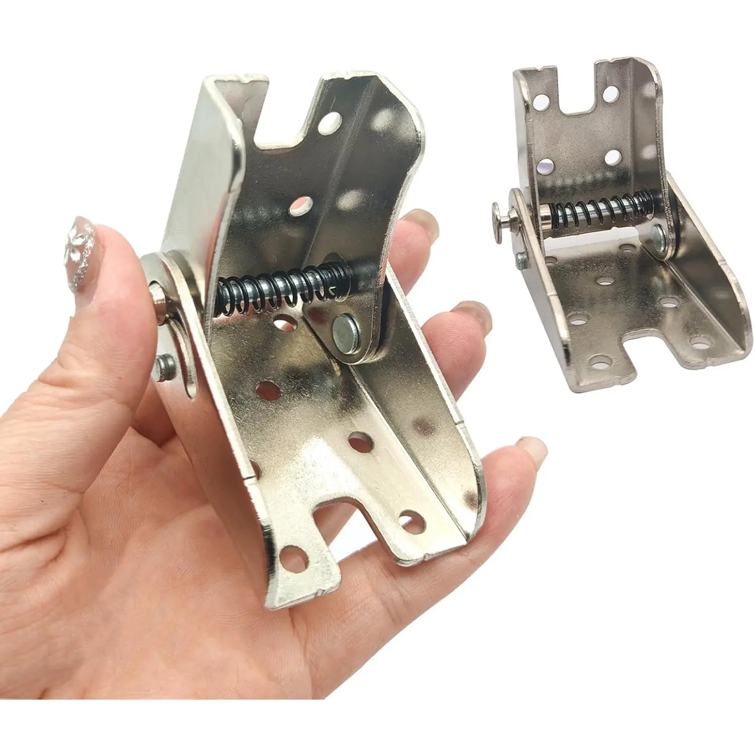 90-Degree Folding & Self-Locking Hidden Hinge Brackets, 2-Pack Cold Rolled Steel Pair with Spring Locked, 125kg Load Capacity, 0.33kg Weight, Easy Installation & Disassembly, for Table Legs, Workbenches, 0.33 Kilograms