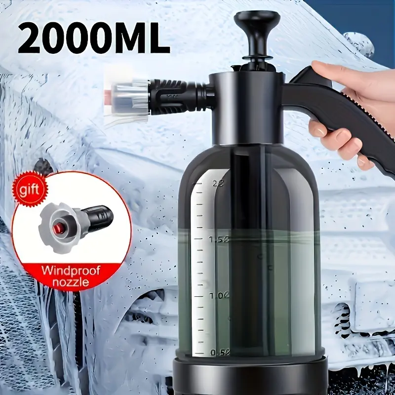 Handheld Car Wash Foam Sprayer (67.63oz) - Garden Watering Spray Bottle for Home, Automotive Use, Plant-Based Pest Control Accessory for Bed Bug Killing, Cockroach Bait Application