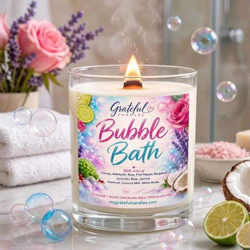 Bubble Bath wood crackling wick candle