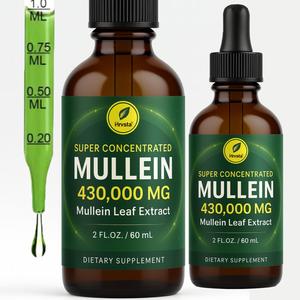 Natural Mullein Leaf Botanical Herbal Drops - Marshmallow Root Infused Antioxidant Dietary Supplement for Lung Cleanse, Respiratory Support & Immune Defense