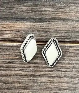 16mm Diamond White Stud Earrings