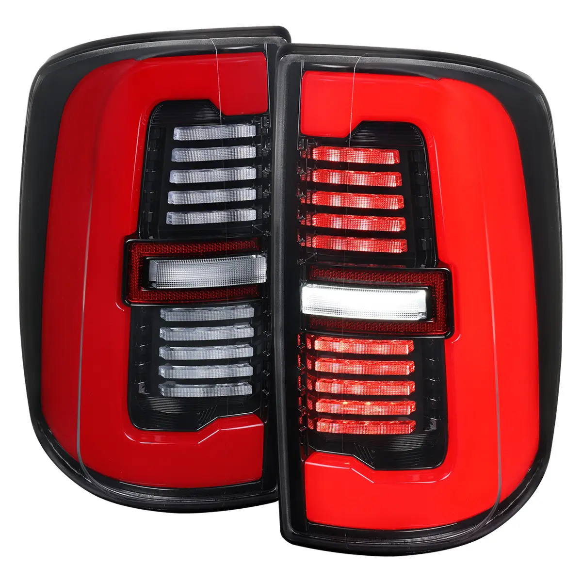 2019-2024 RAM 2500/3500 LED Sequential Signal Tail Lights (Jet Black Housing / Clear Lens)