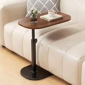 Adjustable Height Small Coffee Table,Black Sofa and Console Table, Made with Wooden Top and Metal Frame, Multifunctional  Mobile Living Room Decorative Table, High-Density Fiberboard, Hardwood and Softwood Materials-Perfect for Coffee, Books, and Devices