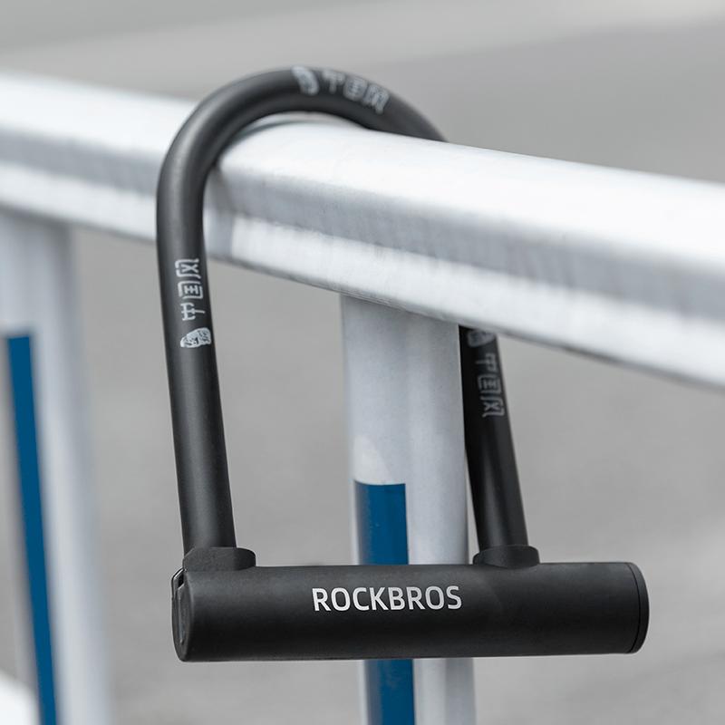 ROCKBROS Bicycle U-lock Steel Carbon Bike Lock Anti Theft w/ 2 keys Black Lock ROCKBROS Bicycle U-lock Steel Carbon Bike Lock Anti Theft w/ 2 keys Black Lock