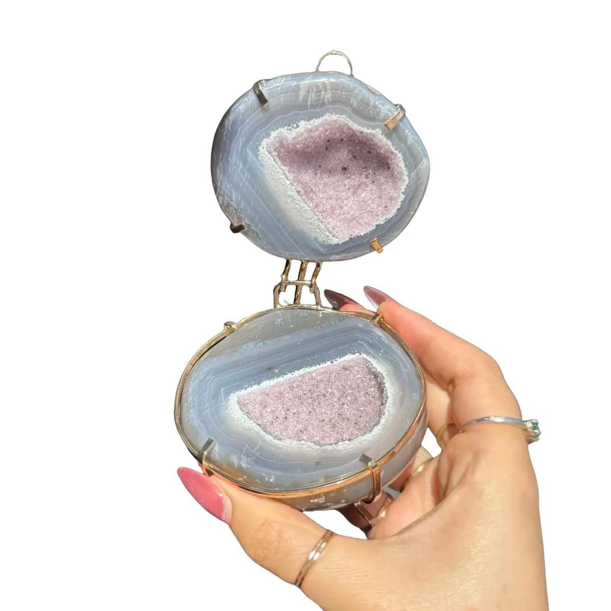 Natural Agate Jewelry Box - Elegant Design for Home or Office Use