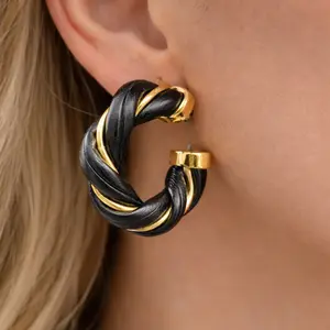 Faux Letter Alloy C-Shaped Earrings