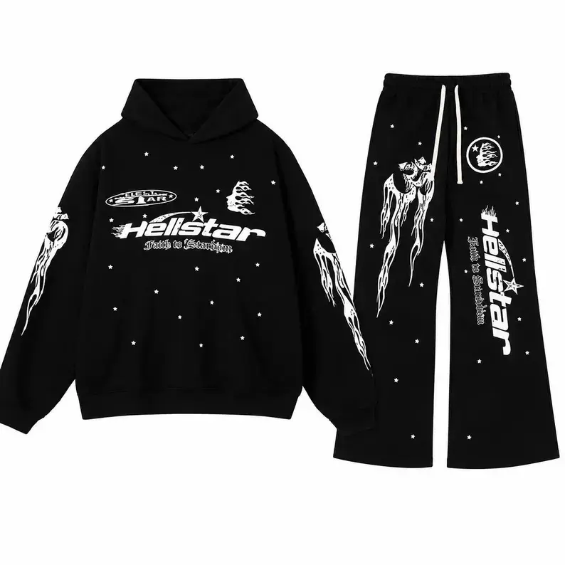 Hell-star Fashion Hoodie Sweatpants 2026 – Unisex Oversized Graphic Hoodie, Long Sleeve Lightweight Breathable Streetwear Jacket, Casual Sportswear, Adult Sizes S–5XL