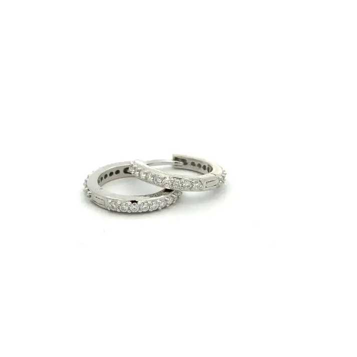 Hailey Huggie | Classic Moissanite Earrings