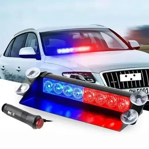 FCCEMC 8 LED Police Lights Strobe Light For Car 12V Emergency Signal Lamps Warning Light Auto Truck Flashing Windshield Flash Lighting