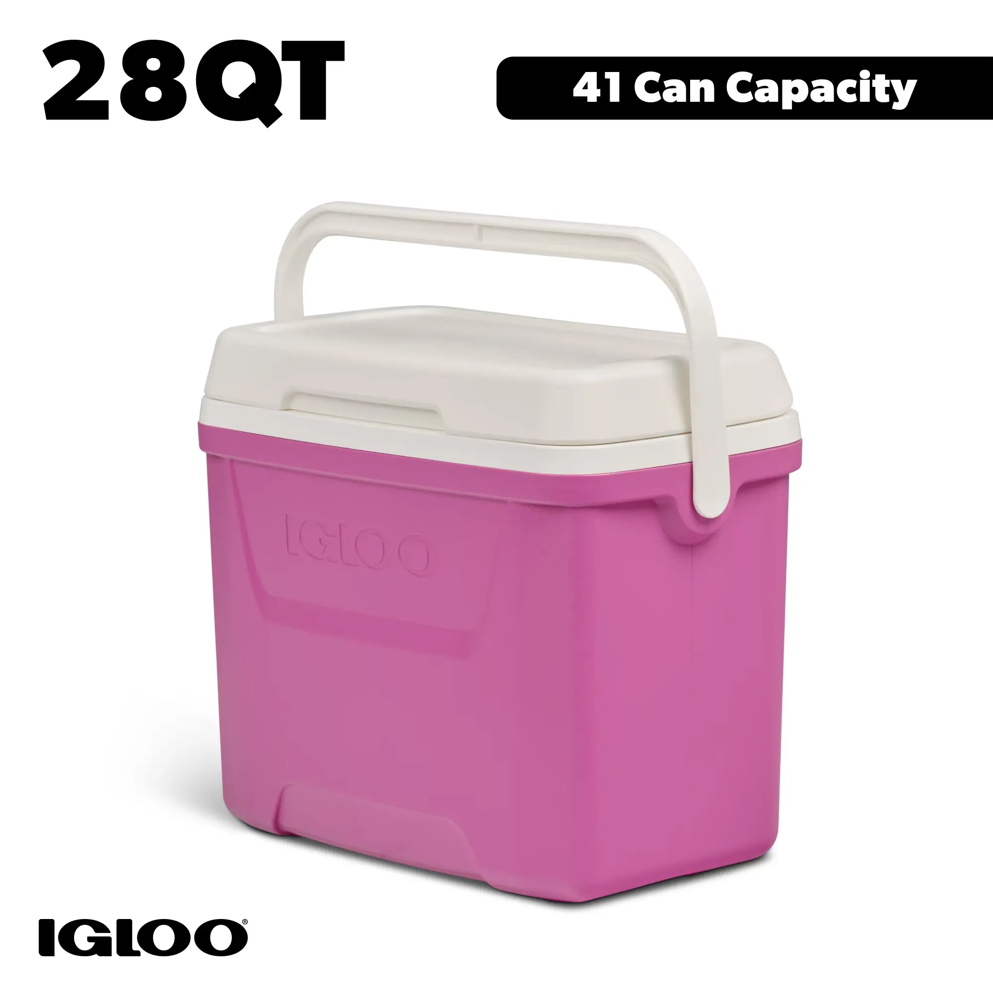 Igloo 28 QT Laguna Hard-Sided Ice Chest Cooler, Pink