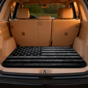 1pc, Vehicle Cargo Mat with Stars and Stripes Contrast graphic, universal trunk liner for SUV, sedan, or wagon, perfect for family travel, pet-friendly trips, business use, and vehicle interior decoration | Vehicle Boot Liner
