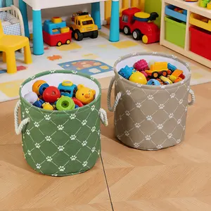Foldable Pet Storage Basket with Foot Print Design, Ideal for Pet Litter, Bedroom, Dormitory, Essential Organizer for Pets