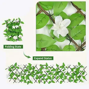 Artificial Ivy Leaf Fence Privacy Screen, Expandable Fence Privacy Screen, Decorative Faux Ivy Fencing Panel, Decorative Fence for Balcony Patio Outdoor, Faux Flower Fence