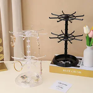 Multi-Layer Rotating Jewelry Stand, Earring Holder, Bracelet Organizer, Keychain Hook, Desktop Storage Rack, Home Organization, Multilayer Storage