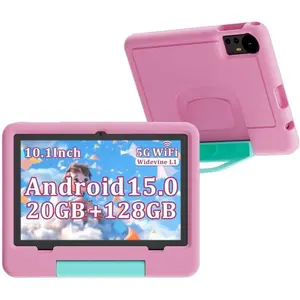 Tablet for  with EVA Protective Case, Android 15.0  Tab PC 10.1Inch RAM 20GB(4+16Expand) + ROM 128GB IPS 800 * 1280 5.0Bluetooth ()