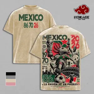 Mexico 86 70 26 United World Football Tour 2026 Vintage Washed Soccer T-Shirt, Retro Axolotl Futbol Graphic Tee, Oversized Heavyweight Cotton Streetwear, Mexico Football Fan Shirt, Sports Aesthetic Gift Merch Apparel