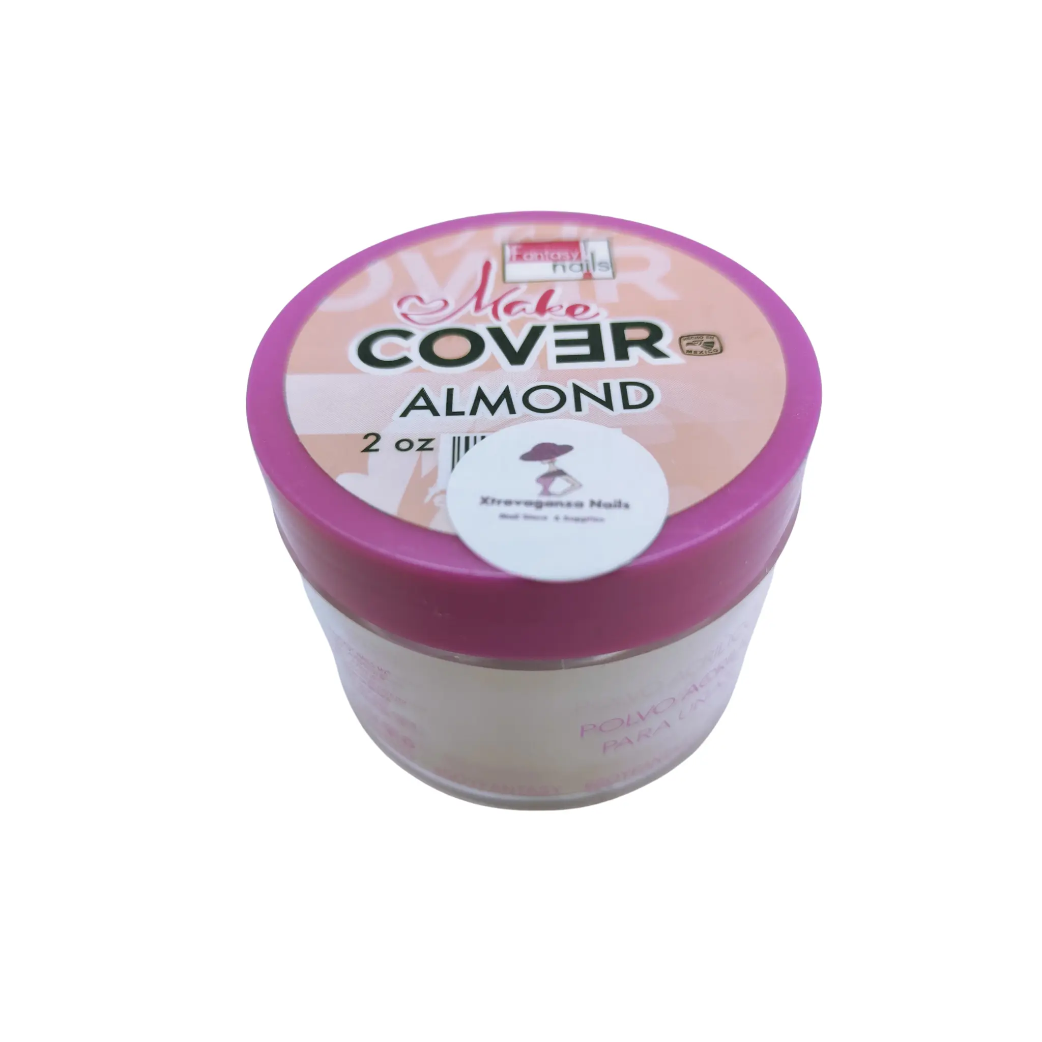 Fantasy Nails 2oz Almond Acrylic Cover Powder, Natural-Look Nail Design Supply for Professional Use, Nail Supplies