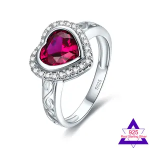 1 piece of S925 sterling silver quality women's wedding ring, set with heart-shaped synthetic zircon design, exquisite, romantic, and gorgeous love, suitable for couples, lovers, Valentine's Day, holiday anniversaries, engagement and proposal gifts