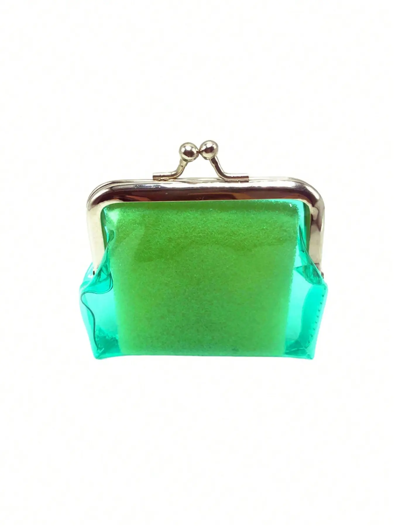 Transparent candy-colored mini wallet; cute small wallet coin purse, lipstick storage bag; cute small handbag, coin wallet; transparent cosmetic bag; snap kiss lock replacement wallet canvas