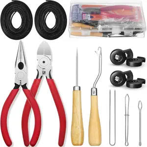 Glove Relacing Kit for Baseball or Softball Mitts Baseball Care Kit includes 2 strips 78.74 inch lace drawstring threader 4 glove locks 5 lacing tools with box