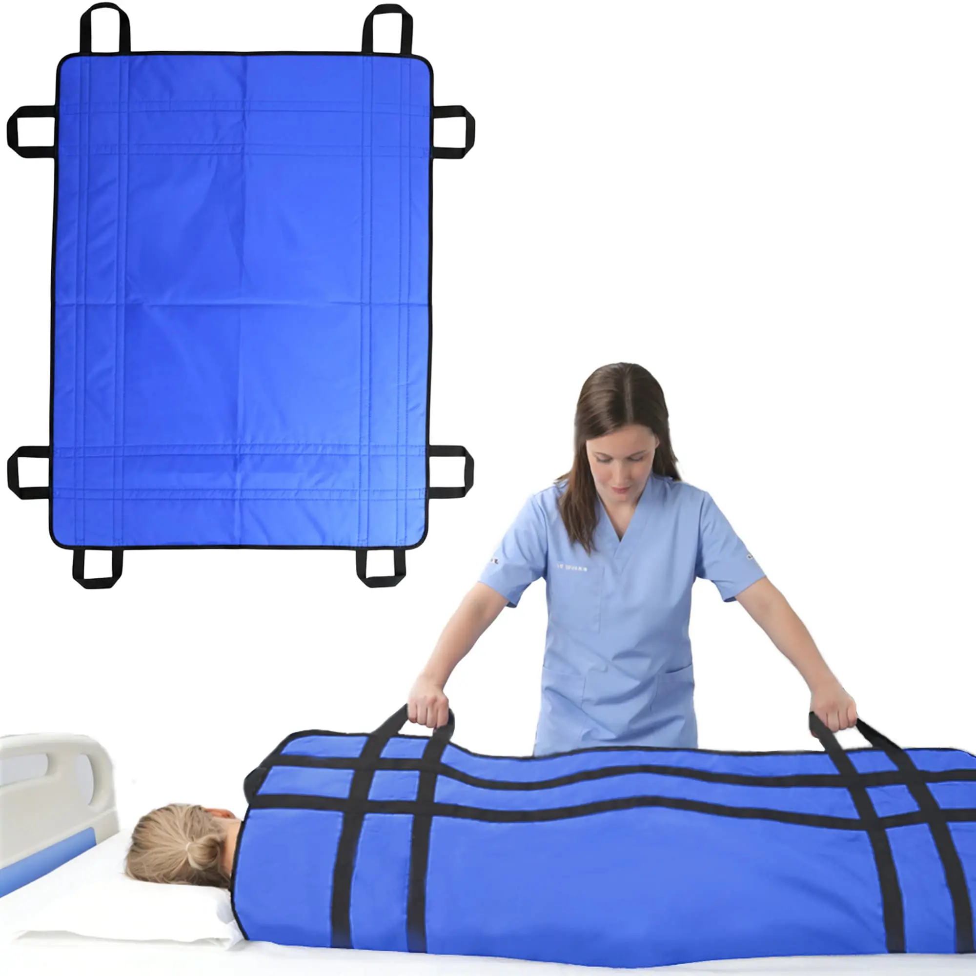 Positioning Bed Pad with Handles Patient Transfer Draw Sheet for Moving & Lifting