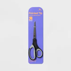 8" Home and Office Scissors - up&up™: Stainless Steel, Black, Adult School Scissors, Non-Powered Desk Tool