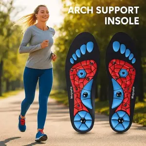 Durable Eva Magnetic Massage Insoles, Fit Foot Structure, Sweat-Wicking, Comfortable for Daily Wear, Lightweight Step Feel