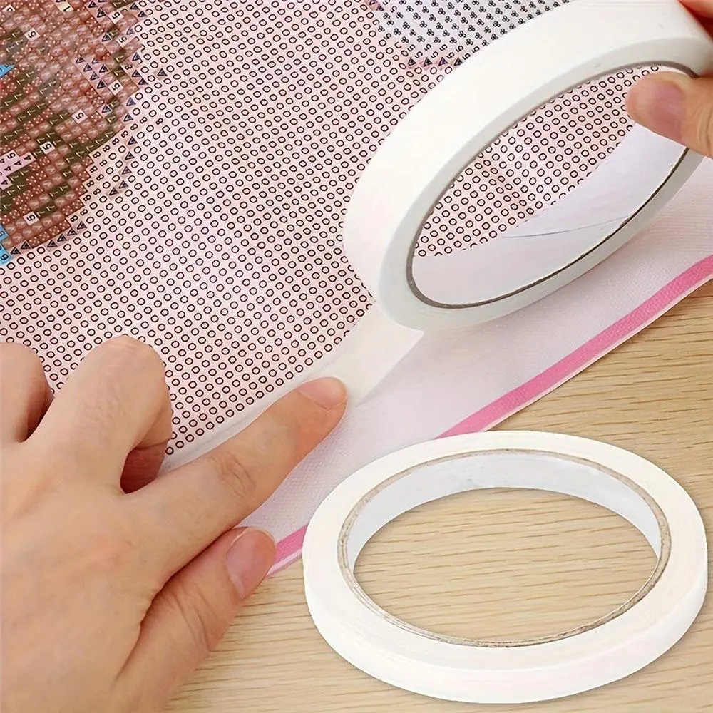 2cm Width Diamond Arts Colorful Painting Anti-dirty Tape, Adhesive Edges Sticker for Gift, Diy Tools, Diamond Embroidery Accessories, Single-sided Paper Tape, Transparent Adhesive Tape